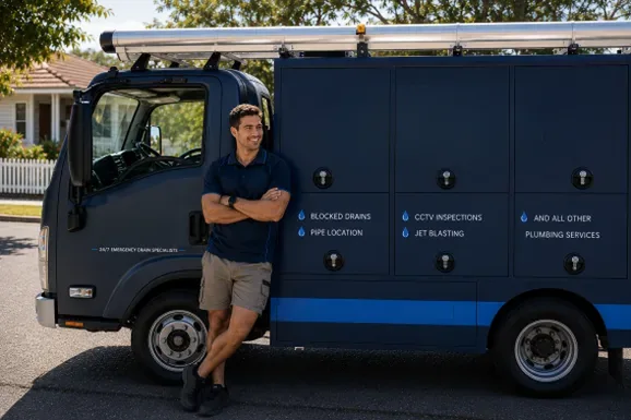 Licensed Blacktown plumber at the van